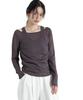 Nano Universe Sheer Tank Top and Long Layered F Women's T-Shirt Set, 023, Charcoal, 669-5123307