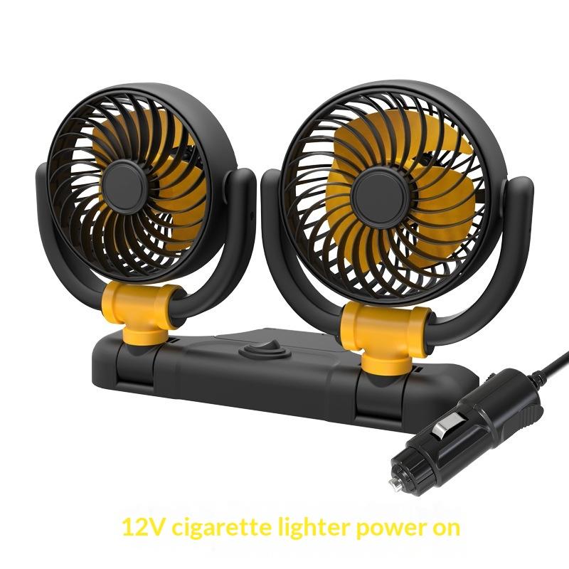 Dual Head Car Fan For Back Seat 3 Speeds Usb Car Rear Headrest Fan For Kids Baby Extender Arm 360°Rotatable Air Cooling Fan