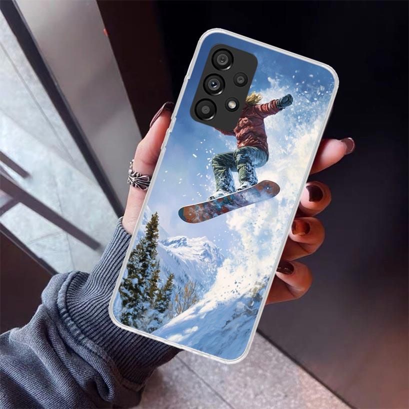 Adventure Snowboarding Extreme Phone Case For Samsung Galaxy A12 A52S A42 A32 A22 A51 A50 Note 20 Ultra 10 S10 Plus A71 A70 A31