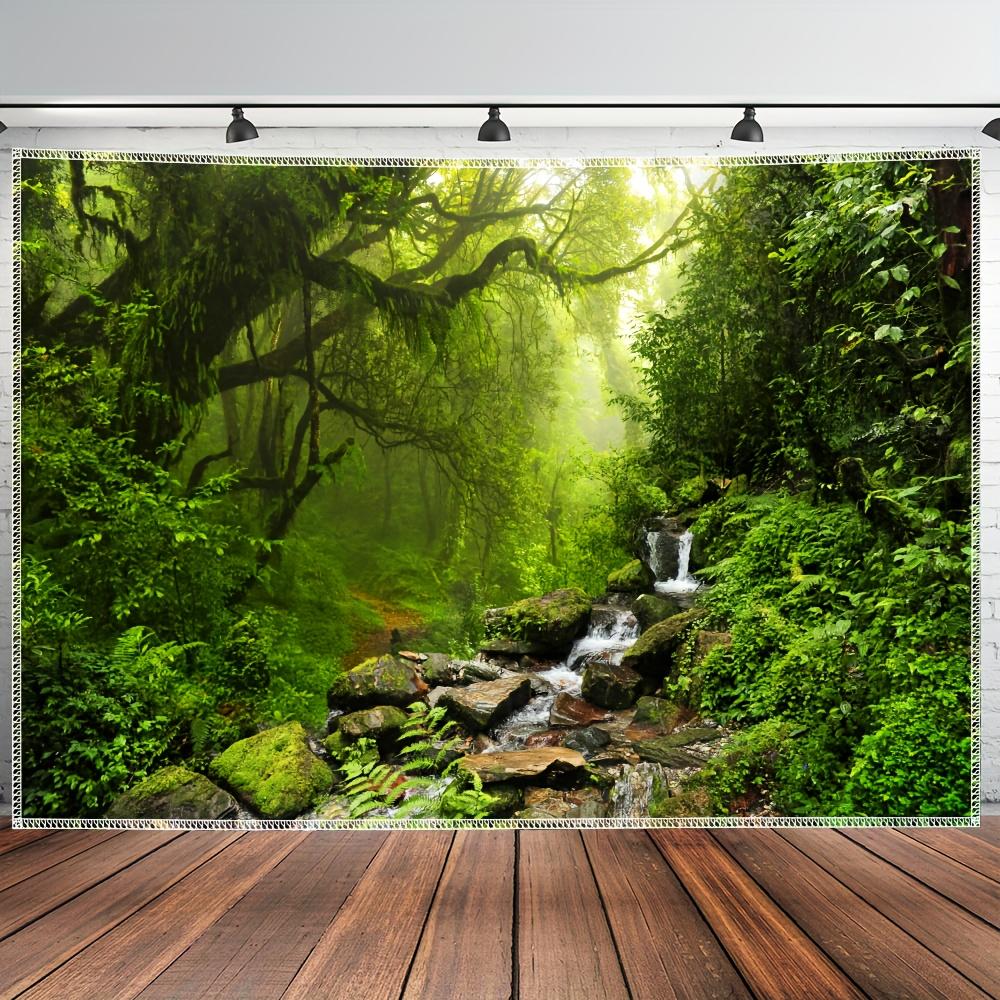 2D Plane 1 Piece of Clear Spring Forest Landscape Background Room Party Background Fabric