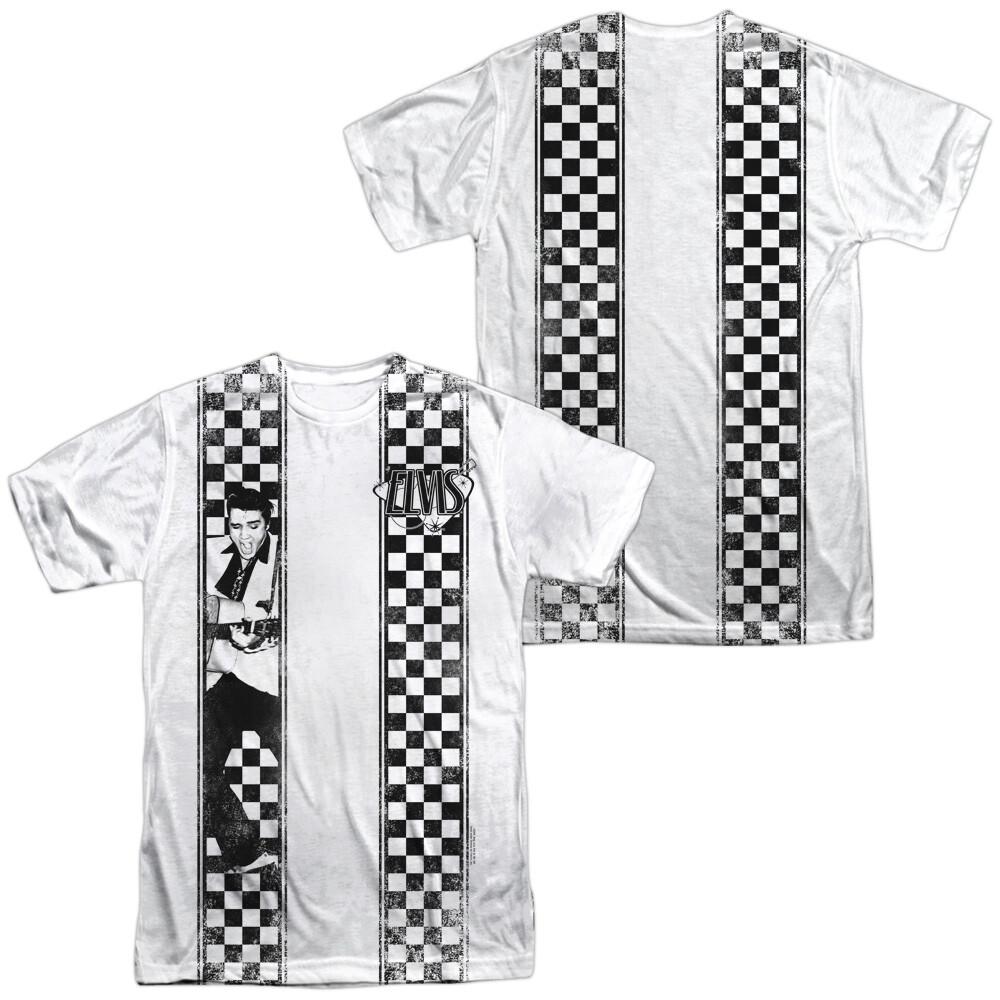 Elvis Checkered Bowling Shirt Dye Sublimation T-Shirt XL