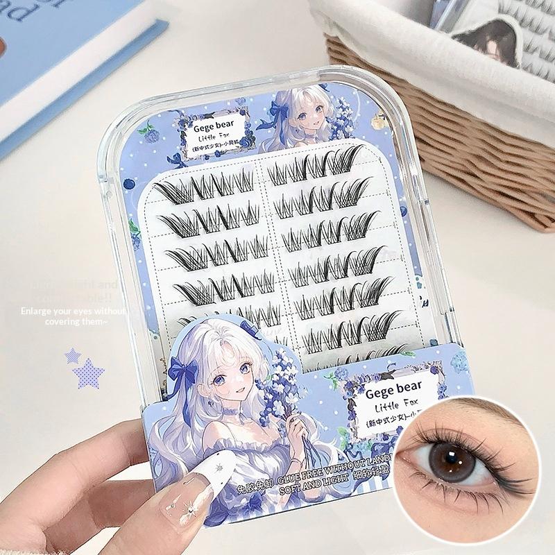 DIY řasy bez lepidla s tenkými stonky, měkké, přirozené, pro začátečníky, denní líčení, kosmetika, samolepicí umělé řasy