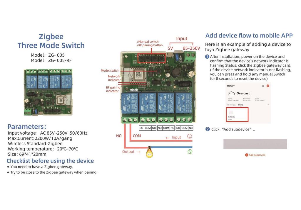 Zigbee 3.0 Tuya Smart 4-Way Relay Module: 12V/220V Jog, Interlock, Self-Locking, RF433 Compatible.
