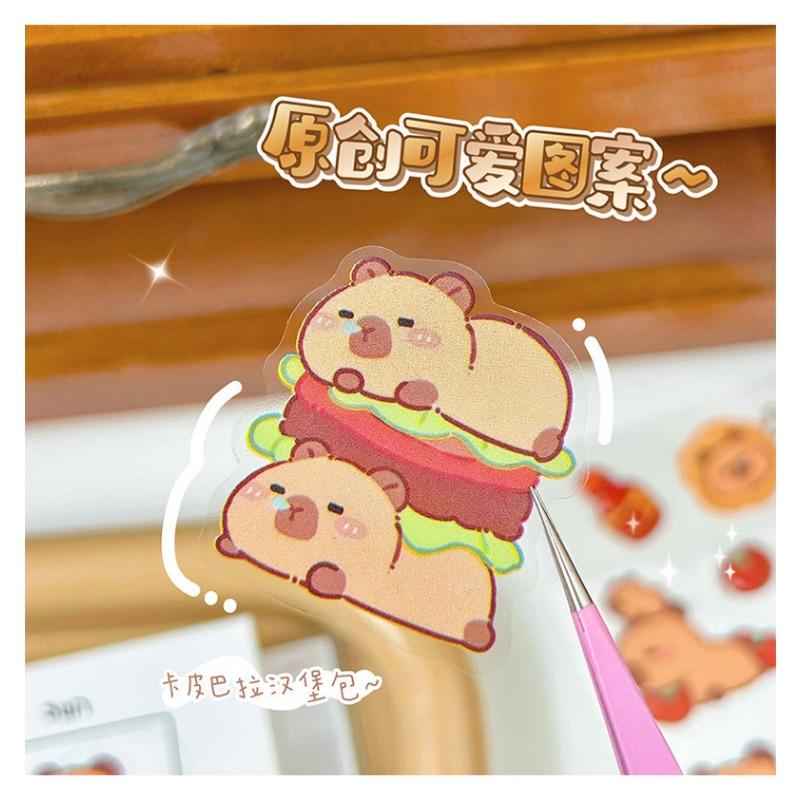 Cute Cartoon Capybara Stickers For Diy Scrapbook Journal Decoration Kids Craft Decals