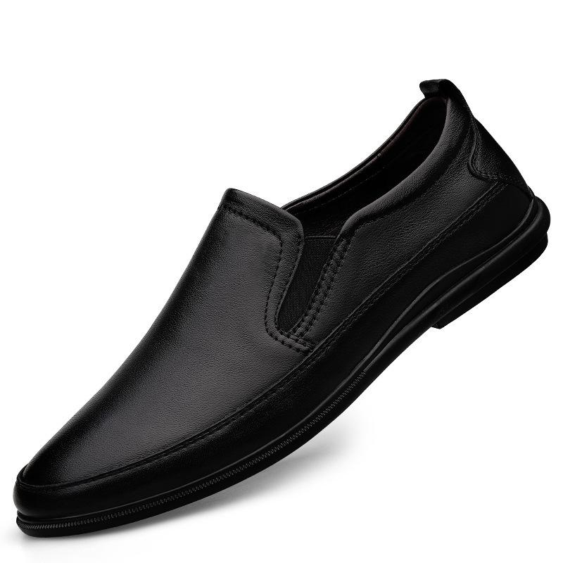 Men's Shoes Large Size Overalls Leather Shoes Men's Soft-soled Cowhide Breathable Casual Shoes Driving Lazy Shoes Foreign Trade Dad Shoes