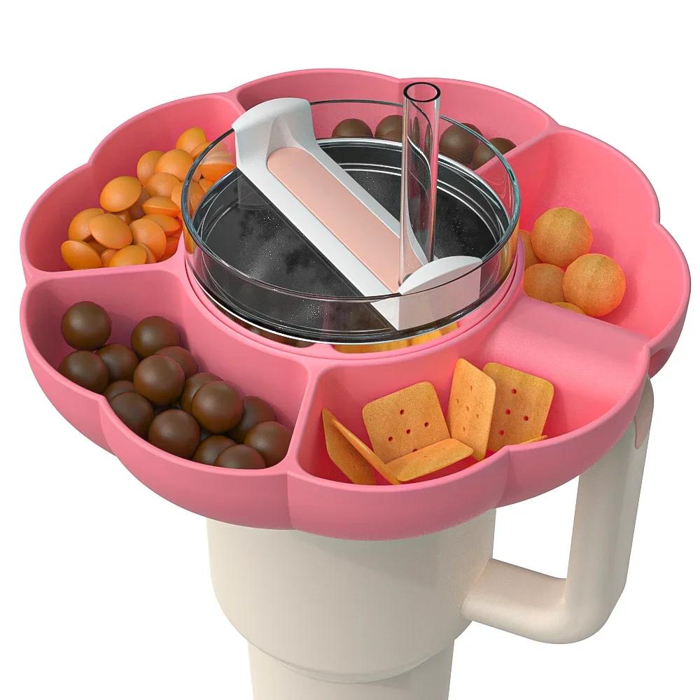 40oz Reusable Silicone Snack Bowl for Stanley Cup Snack platter Compatible Tray Ring Holder Outdoor Activity Snack Tray