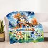 Bluey Scores Again! Customize Text Blanket Multi-purpose Personalized Blanket Ultra-Soft Great for Office Picnics Seaside Sofa Four Seasons Universal