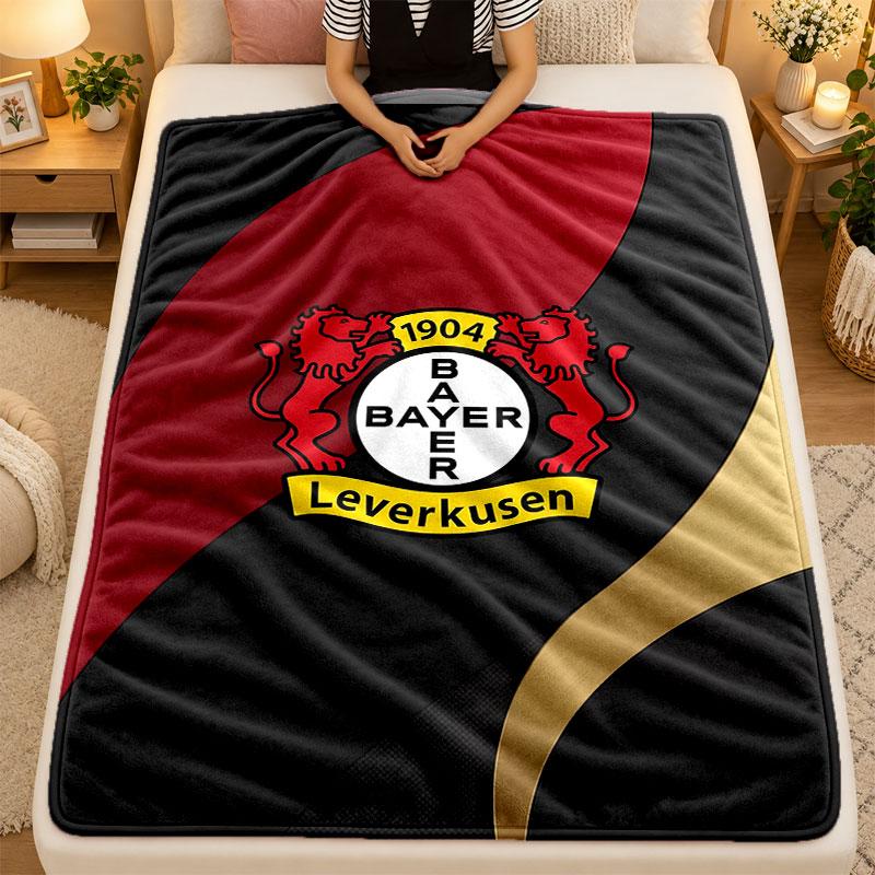 Flannel BlanketBayer Leverkusen Football Warm Soft Throw Blanket for Indoor Sofa Bed Living Room Use
