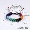 7 Chakra Healing Crystal Bracelet, Om Symbol Natural Stone Beaded Bracelet for Meditatio