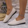 Scarpe basse da donna con punta tonda, in maglia tinta unita, slip-on, casual, traspiranti, ballerine, scarpe basse in rete da donna, mocassini da donna