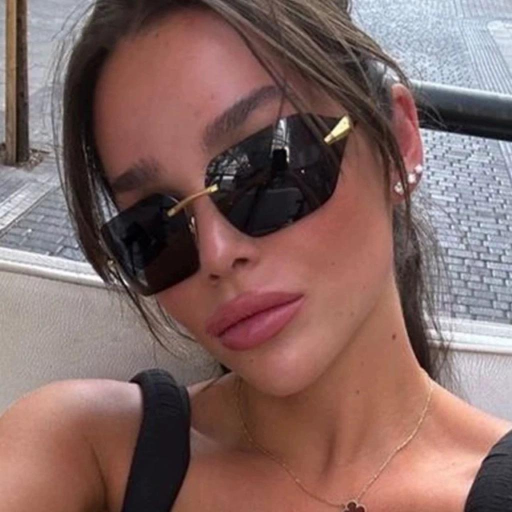 Brand Designer Rimless Sunglasses Women For Men Trend Sun Glasses Fashion Vintage Eyeglasses Punk Luxury Driving Shades