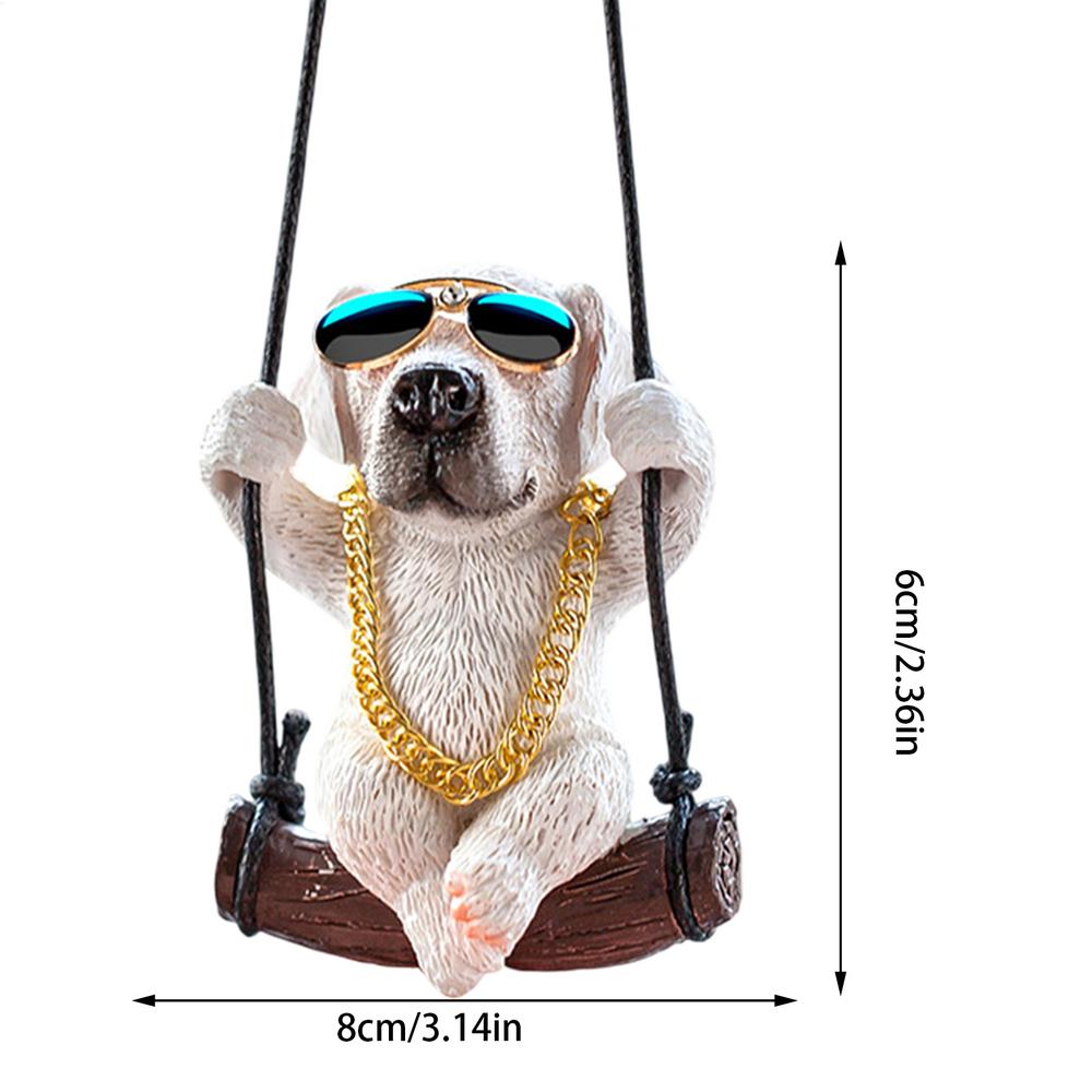 Swinging Bulldog Car Hanging Ornament Cute Resin Dog Car Interior Decoration Auto Rearview Mirror Hanging Accessories