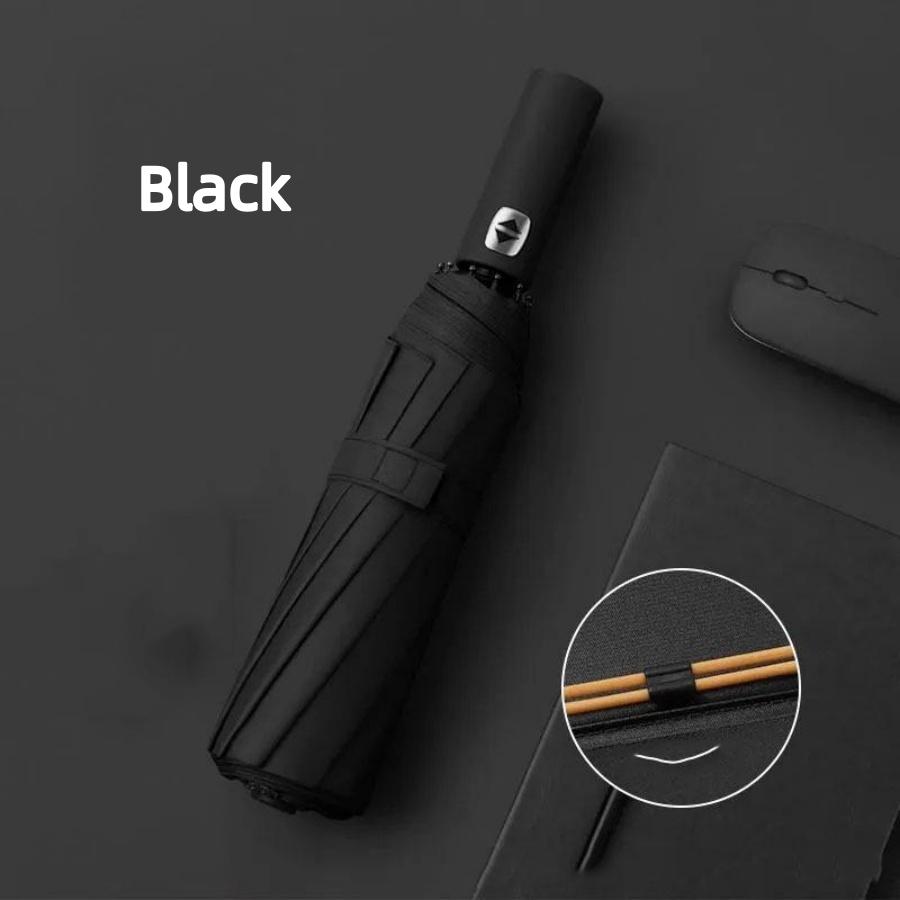 

Компактный дорожный зонт 24 усиленные спицы автоматическое открытие/закрытие легкий ветроустойчивый складной зонт от дождя чёрный