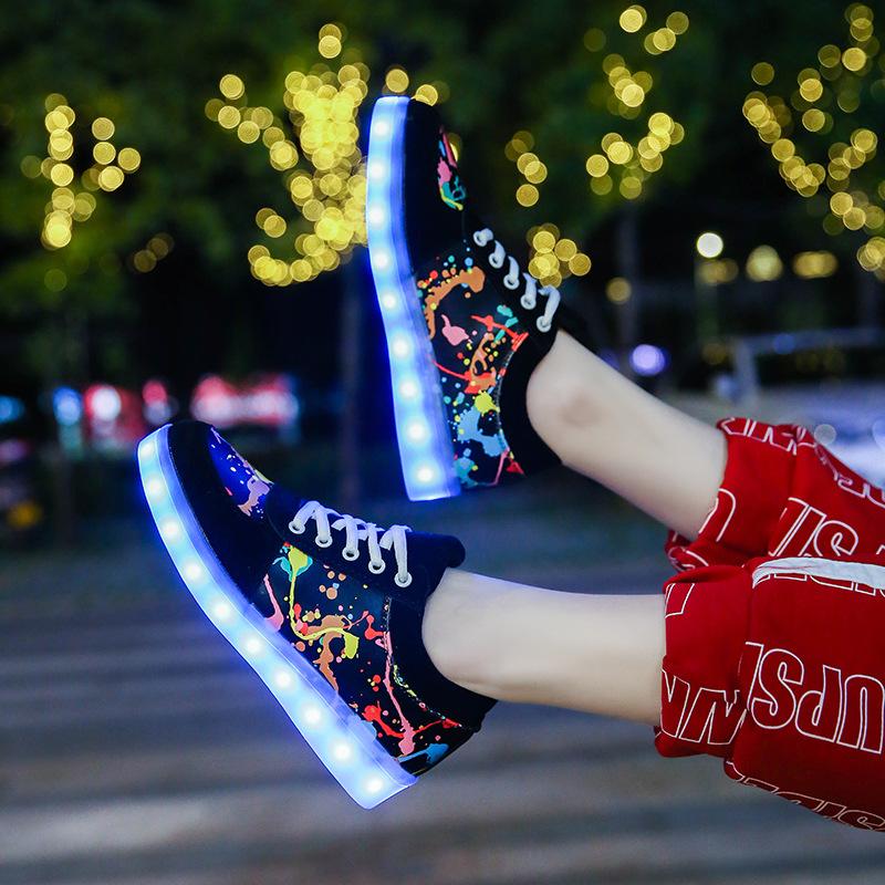 Bunte Leuchtende Ladeschuhe für Herren, Leuchtende Geister Schritttanzschuhe für Damen, Paare und Studenten, Perfekt für Street Dance und Freizeit