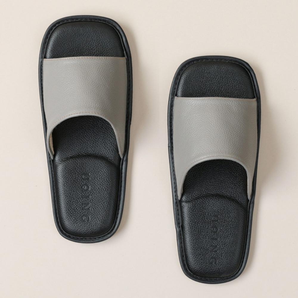 

Женские тапочки на плоской подошве, тапочки из коровьей кожи, женские домашние массажные тапочки на каблуке, мужские нескользящие тапочки из говяжьей кожи с мягкой подошвой 41-42