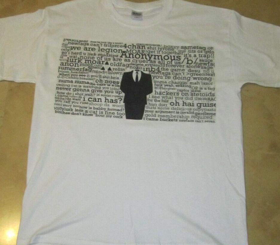 

Анонимный костюм Линго маска футболка футболка Анон Ждите нас L