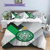 Celtic FC Muster Bettwäsche Tagesdecke Set Heimdekoration Geschenk (1 Bettbezug + 2 Kissenbezüge (ohne Füllung))