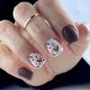 Short Solid Color Grape Purple Flower Manicure Is White, Simple and Elegant, European and American Ins Style Wearable Manicure Film