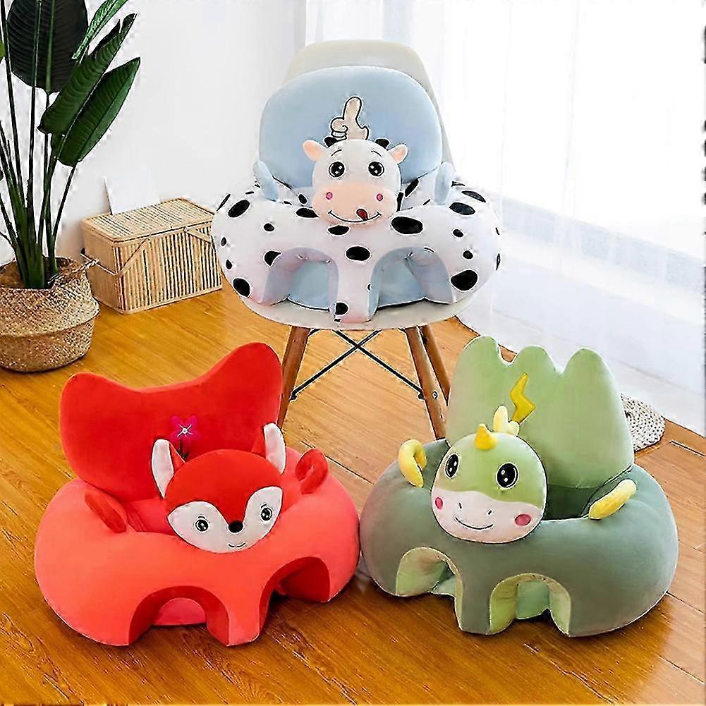 Baby Sofa Support Chair Soft Plush Cartoon Animal Baby Sitting Chair Learning Sitting Seat Blue