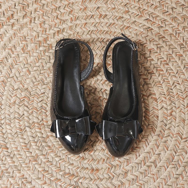 French Bow Bag Head Sandals Women's Summer Wear 2025 New Nude Casual Temperament Thick Heel Empty Sandals