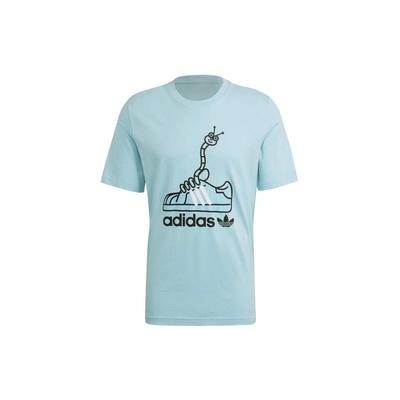 Originals Maglietta Verme Stampa Casual Manica Corta Sportiva Maglietta Uomo Top Azzurro Chiaro GN2156