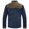 Men Winter Long Sleeve Stand Collar Color Block Buttons Up Corduroy Slim Jacket