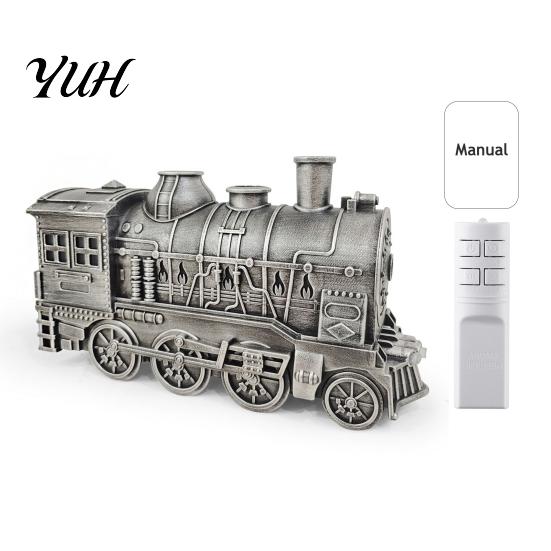Retro Style Essential Oil Vaporizer Vintage Steam Train Aroma Diffuser, 300ml Ultrasonic Cool Mist Humidifier with Dual for Dry Air in Office