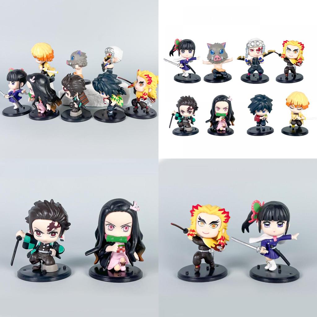 Demon Slayer Pvc Figure Series With 8 Chibi Characters For Collectors Display And Decor
