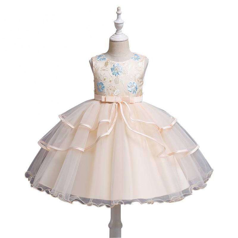 Girls Princess Tulle Dress Birthday Piano Performance Formal Gown Toddler 100-150cm