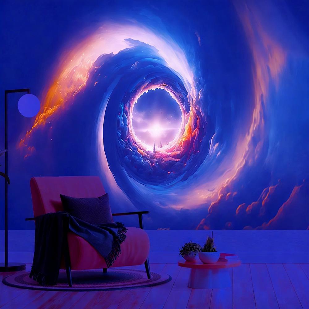 Glowing Cosmic Galaxy Tapestry Uv Reaction Tapestry Background Decoration Wall Hanging Bedroom Party Decoration