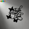 Faith Hope Love Butterfly Metal Art Wall Decor Rust Resistant Handmade Gift Inspirational Statue Home Spiritual Decoration