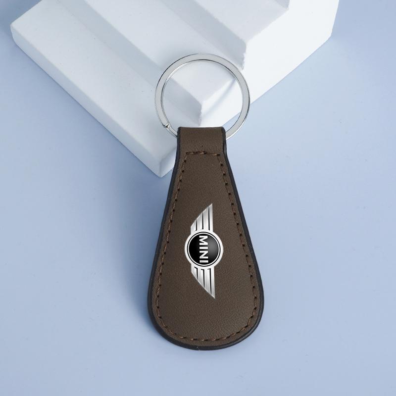 Leather Car Key Chain Rings Business Keyring For BMW Mini Cooper R50 R53 R55 R56 R60 R61 F54 F55 F56 Keychain Auto Accessories pwaxk99