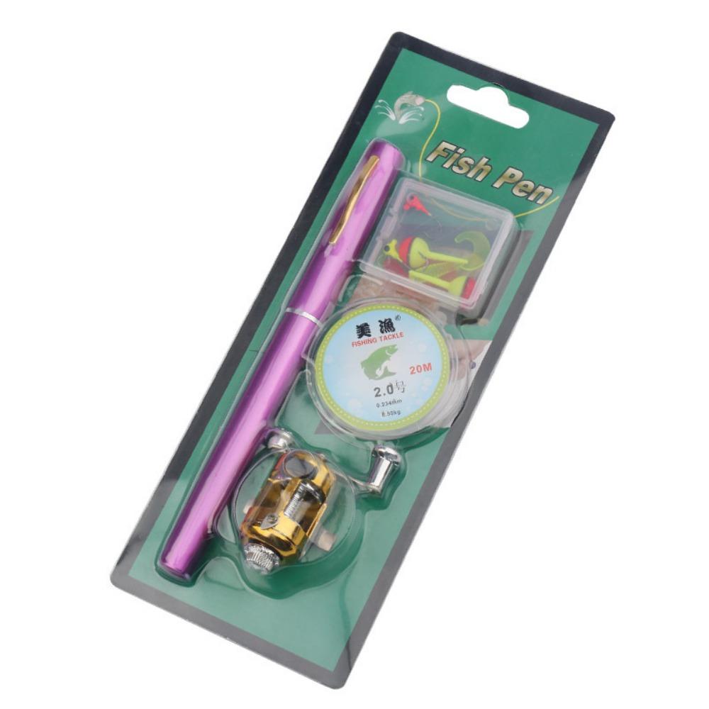 Телескопическая карманная удочка в форме ручки 1 м Мини-удочка Спиннинговая углеродная катушка Складной набор удочек Река