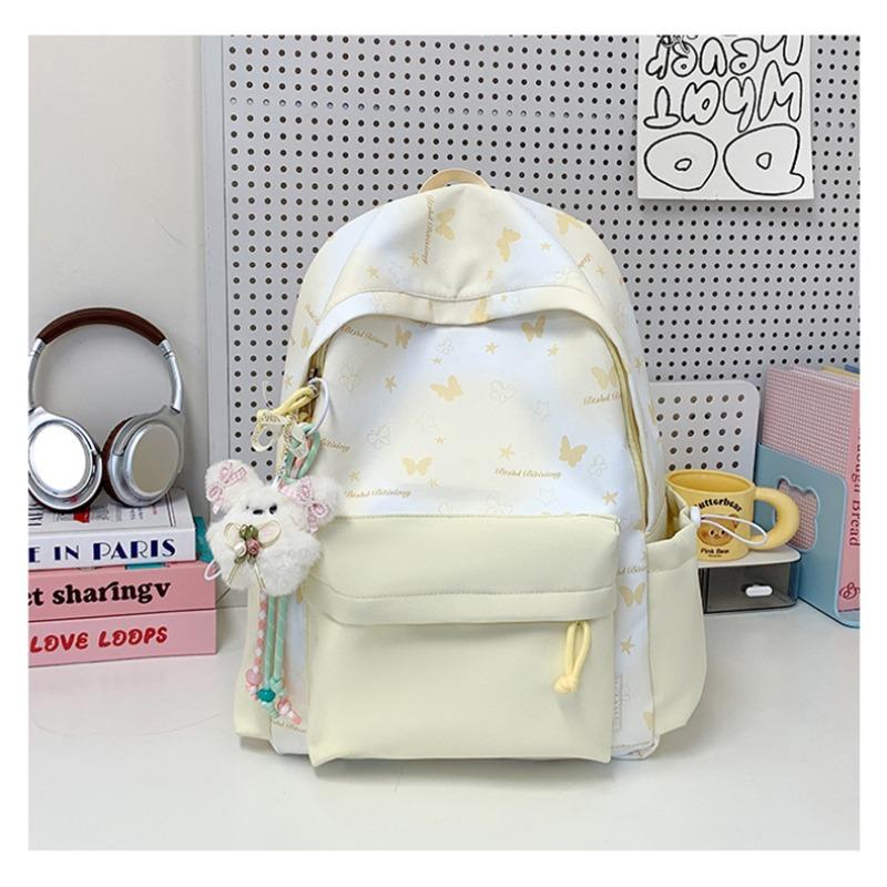 The New Schoolbag Is High-value, Fresh, Sweet, Literary and Cute Butterfly Backpack, Light Travel Backpack for Junior High School Students