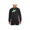 Nike Logo Print Sports Crew Neck Sweatshirt Kids Tops Black CV9297-015