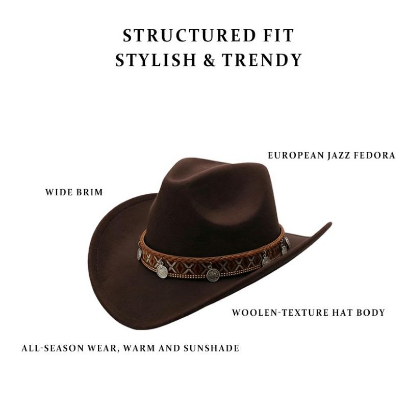 Women S Unisex Panama Hat Western Jazz Style Hat Winter Autumn