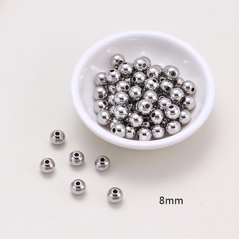 18K Gold Color-Preserving Stainless Steel Round Beads for DIY Jewelry and Bracelets.