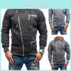 Stylish Men's Casual Solid Color Long Sleeve Zipper Hoodie Sweatshirt For Fall