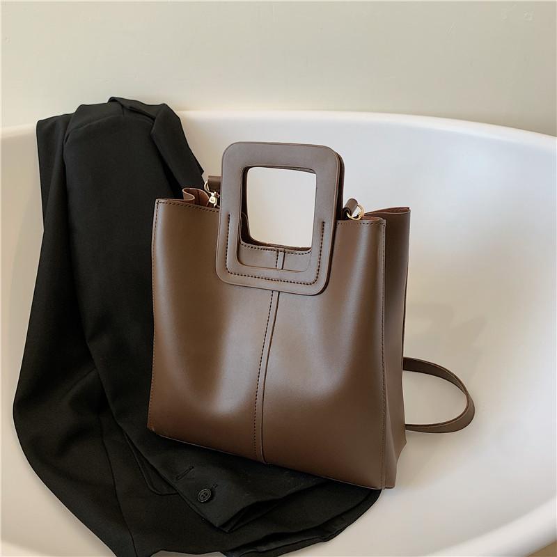 Popular large-capacity bag women's autumn new versatile retro texture shoulder crossbody portable bucket bag