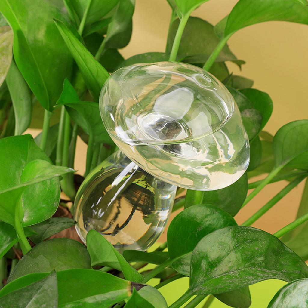 Pack of 3 Glass Plant Self-Watering Bulb Automatic Watering Planter Insert Mushroom Watering Globes Device Potted Plant