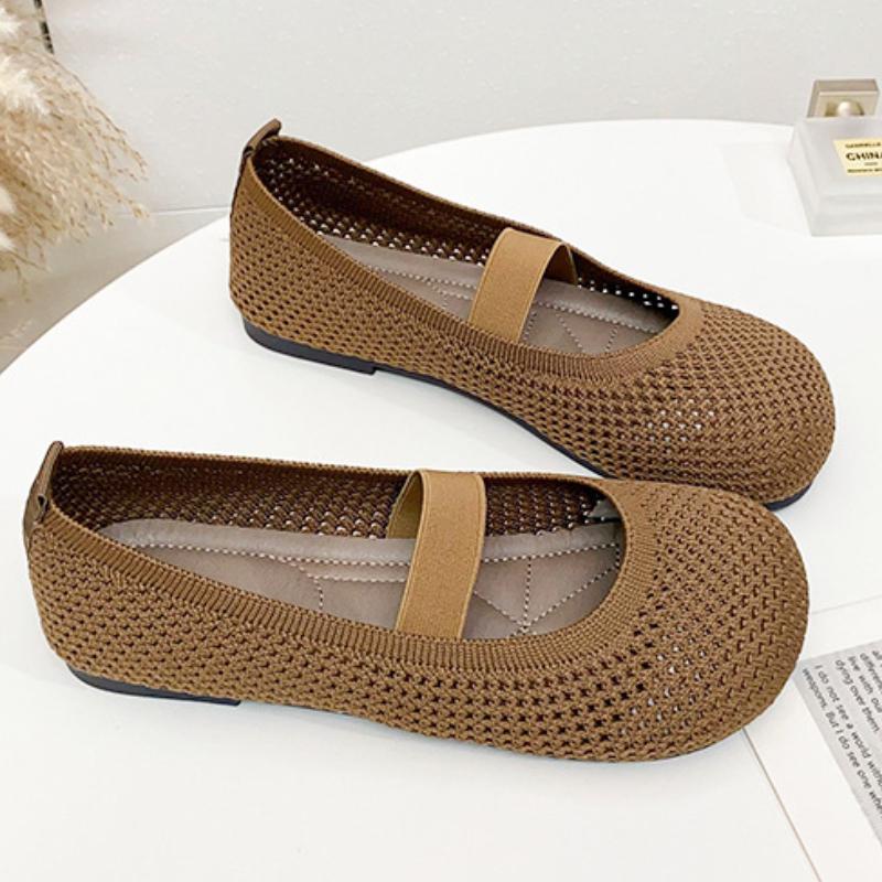 Fashion Women Breathable Flats Spring Summer Shoes Soft Sole Solid Color Mesh Female Daily Walking Driving Loafers Slip-on Footwear