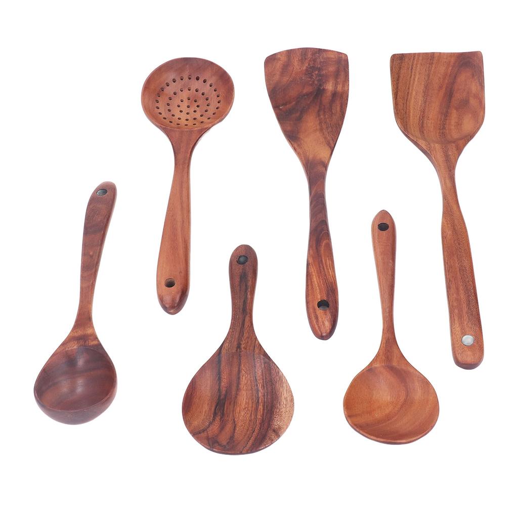 Küchenutensilien-Set Holzspatel Löffel Bequemer Griff Minimalistische Küchenkochgeschirr für Zuhause
