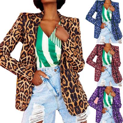 New Fashion Leopard Print Blazer, Slim Fit Lapel Cardigan Jacket Autumn and Winter Small Suit Houndstooth Suit Short Single Button Jacket
