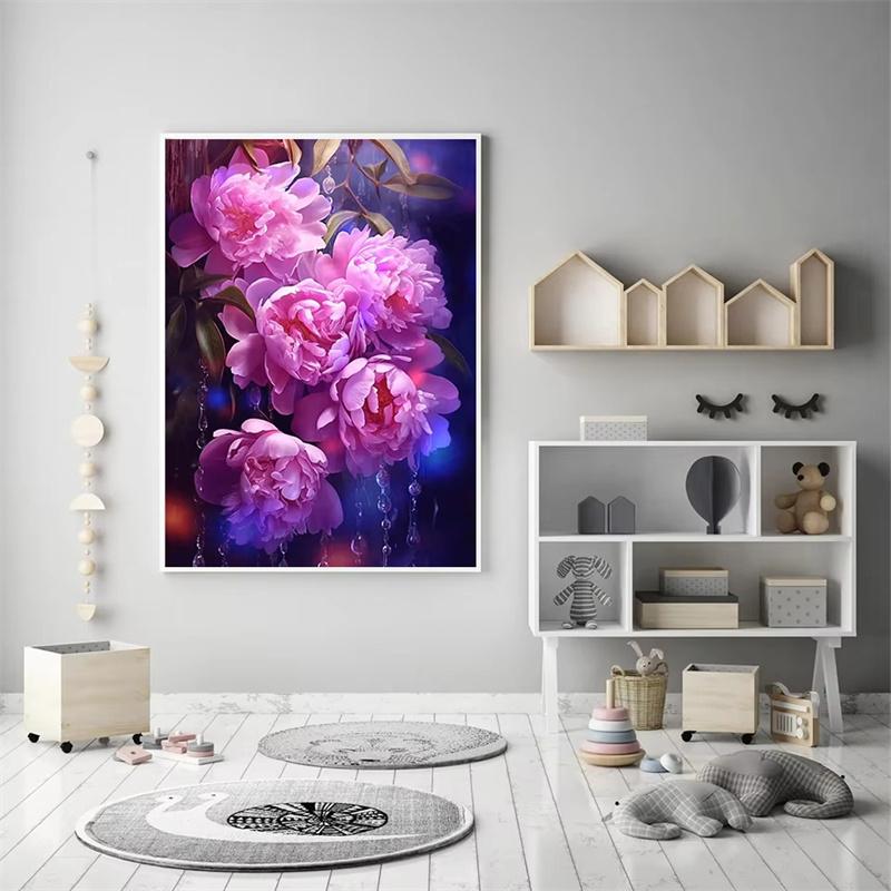 DIY Diamond Painting Beautiful Flowers Cross Stitch Kit Mosaic Art Diamond Painting Full Circle Diamond Home Decoration