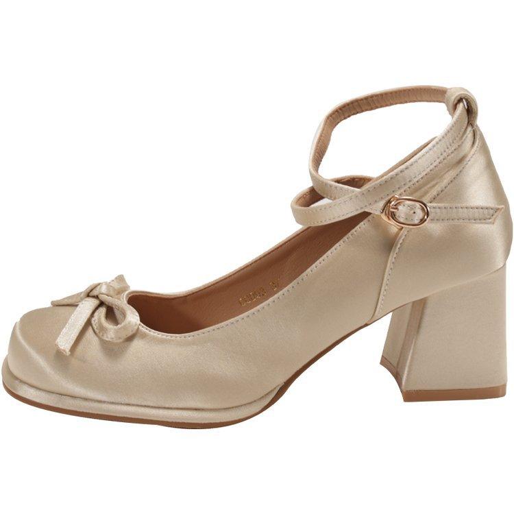 Mary Jane bag head sandals women's summer wear 2025 new French beautiful small heels thick heels not tired feet high heels