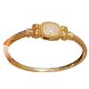 18K Gold Plated Zirconia Square Buckle Bracelet - Trendy European & American Style for Women.