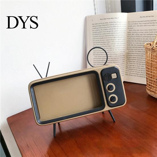 Soporte para Teléfono Altavoz Reproductor de Música Antideslizante Retro TV Decoración del Hogar Móvil para Smartphone de 6.4 a 6.7 Escritorio