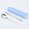 Portable Stainless Steel Cutlery Set: Spoons, Chopsticks, Knife, Fork - Three-Piece Set