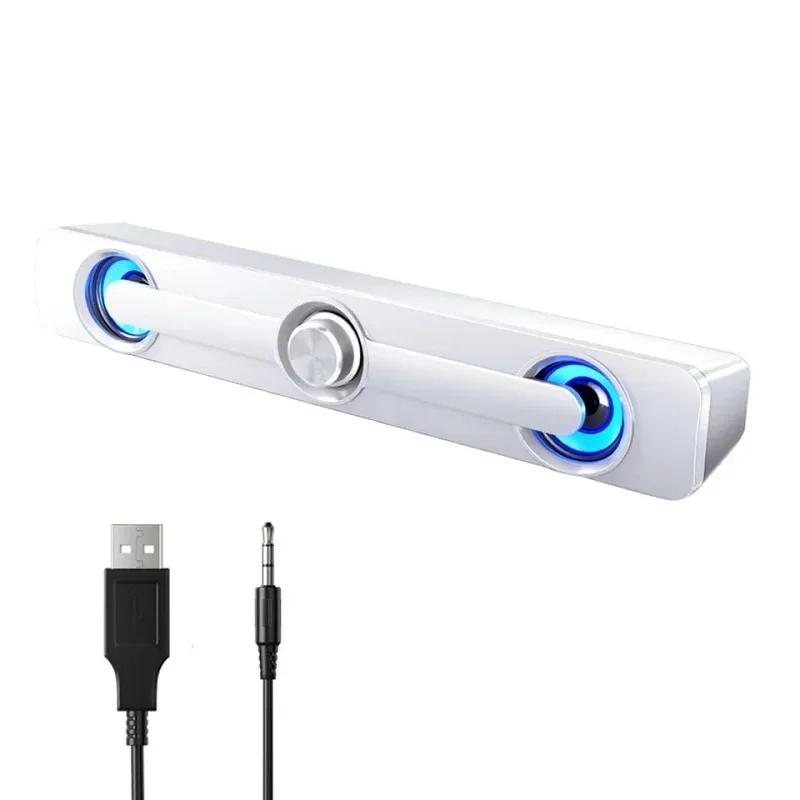 Computer Audio Desktop Home Small Speaker Laptop Speaker Usb Cable Connection High Quality Subwoofer Long Strip Mini Speaker