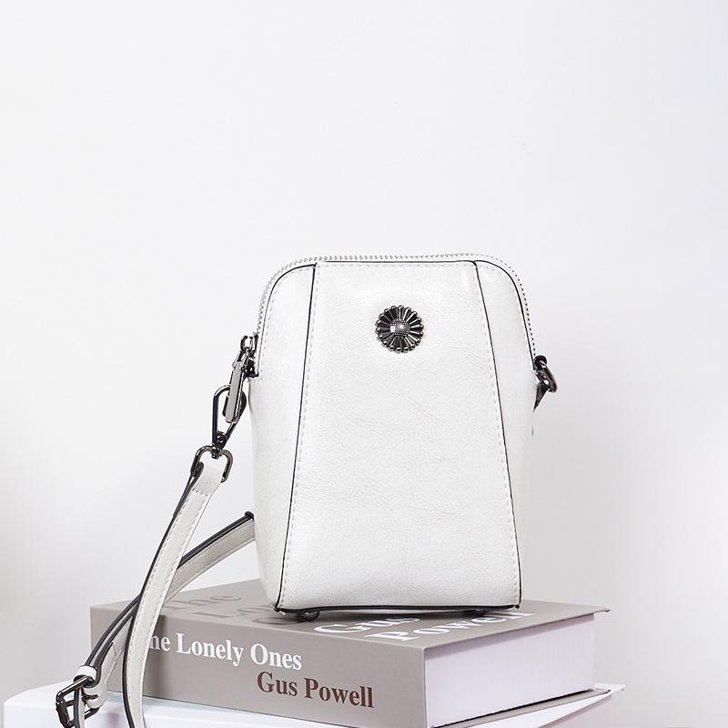 Cowhide Bag, Crossbody Bag, New Hot Selling Women's Bag, Mini Phone Bag, Women's Niche High-end Single Shoulder Bag